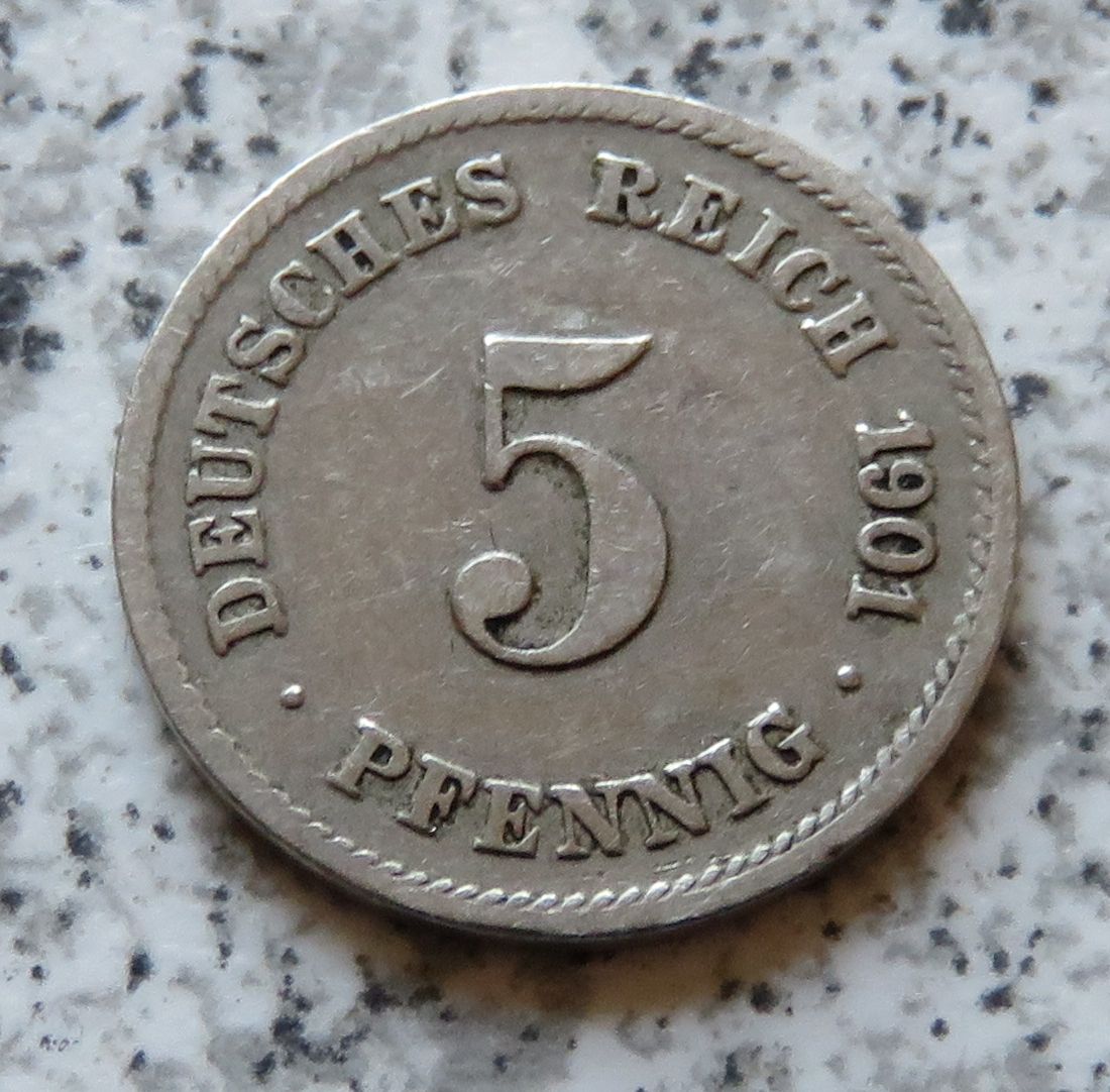  Kaiserreich 5 Pfennig 1901 G   