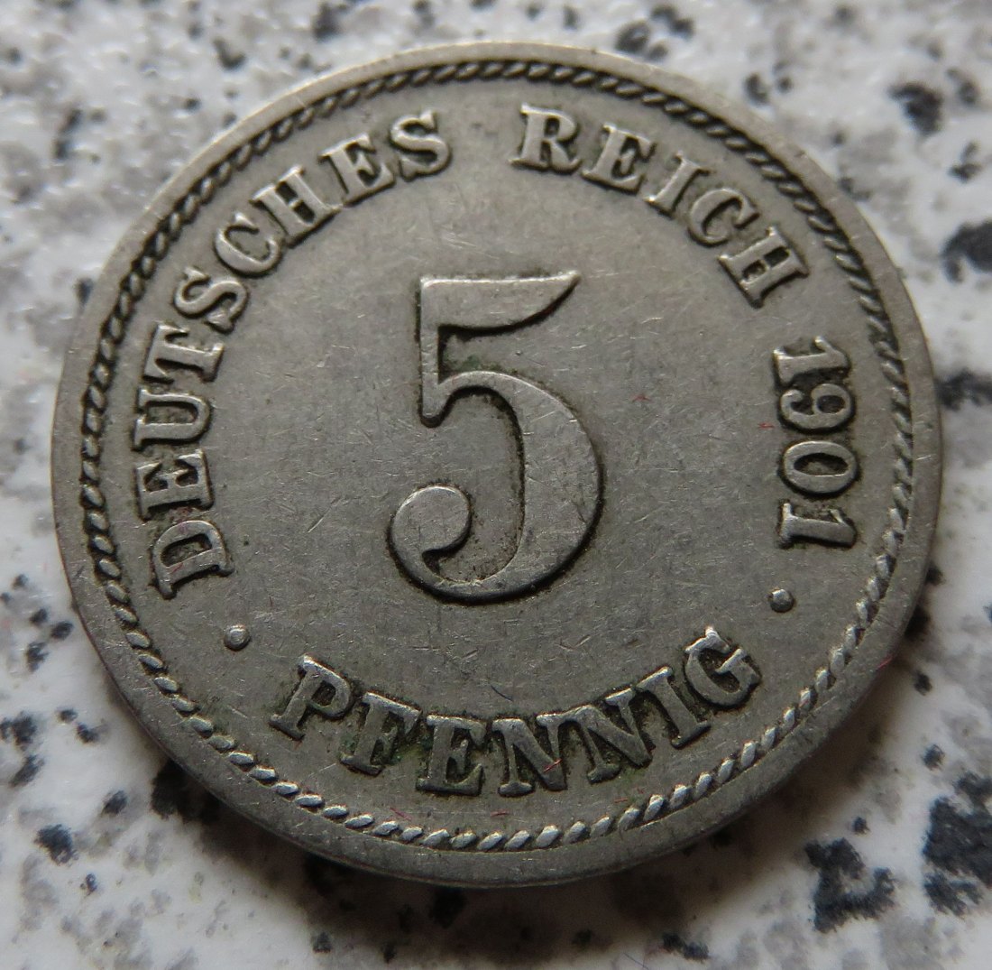  Kaiserreich 5 Pfennig 1901 G   