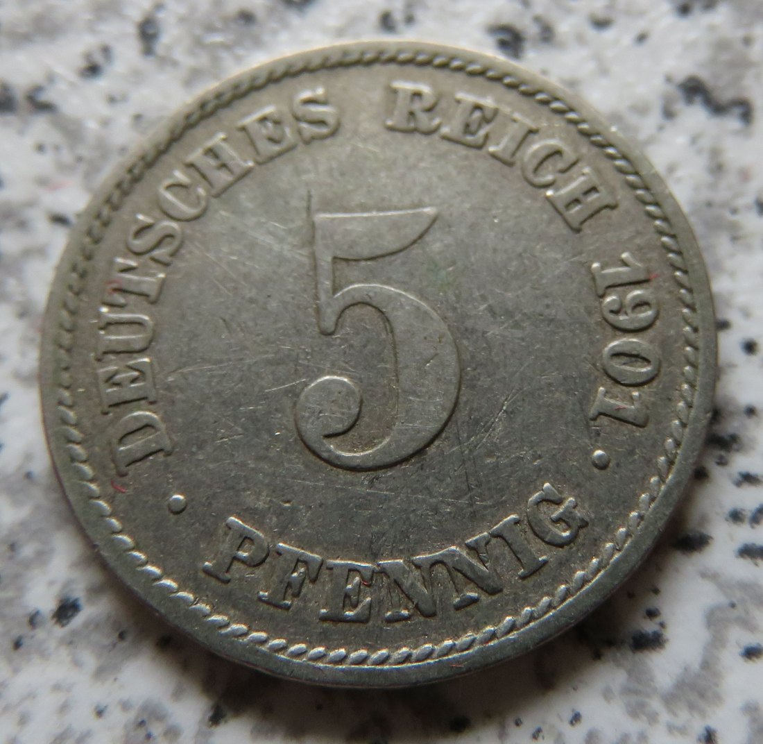  Kaiserreich 5 Pfennig 1901 J   