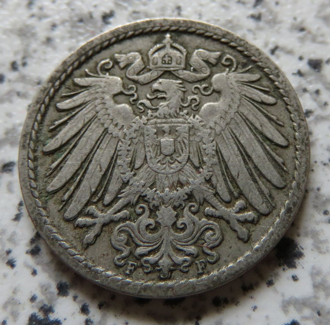  Kaiserreich 5 Pfennig 1902 F   