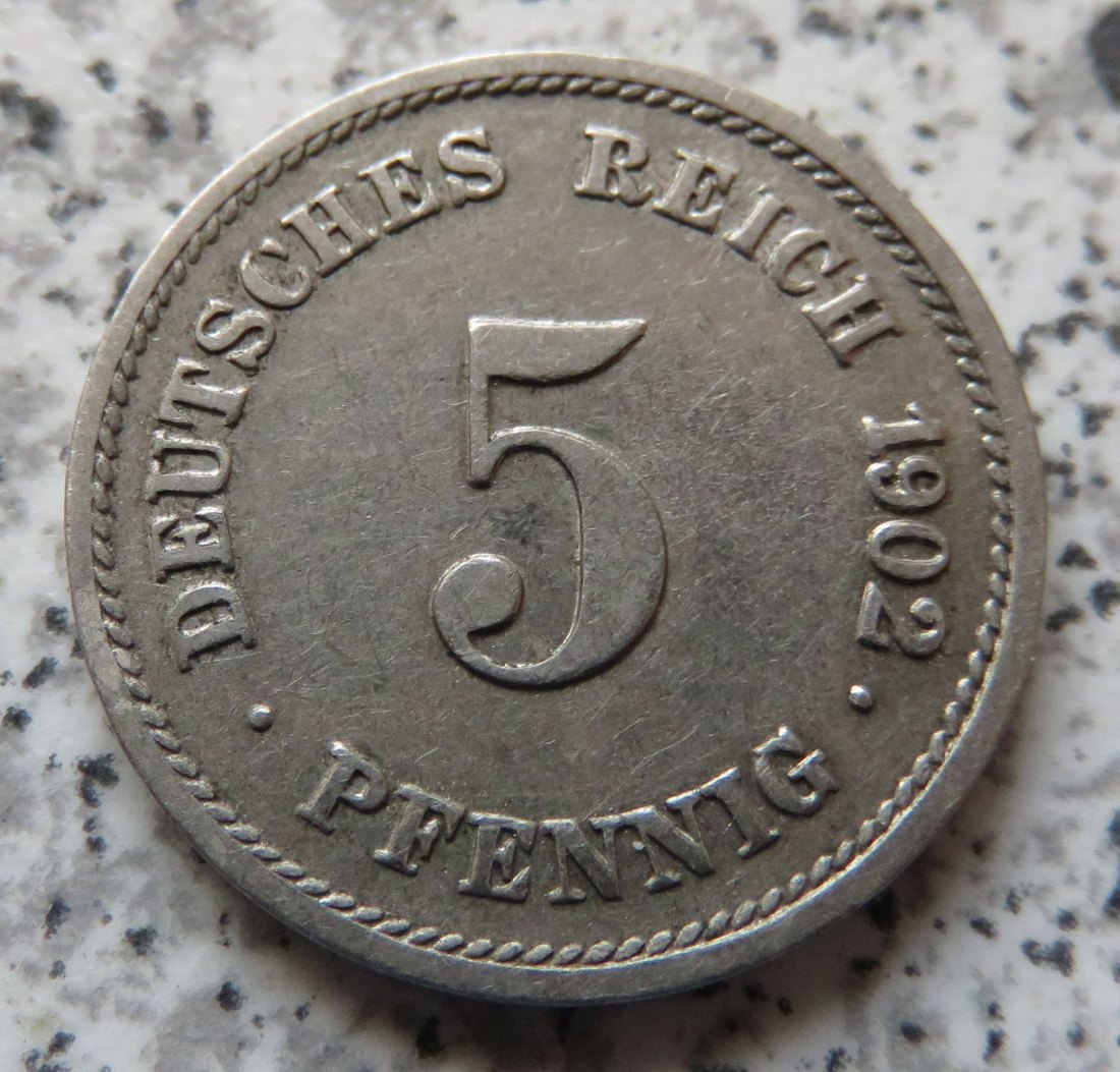  Kaiserreich 5 Pfennig 1902 G   