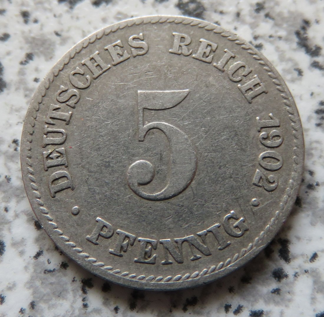  Kaiserreich 5 Pfennig 1902 J   