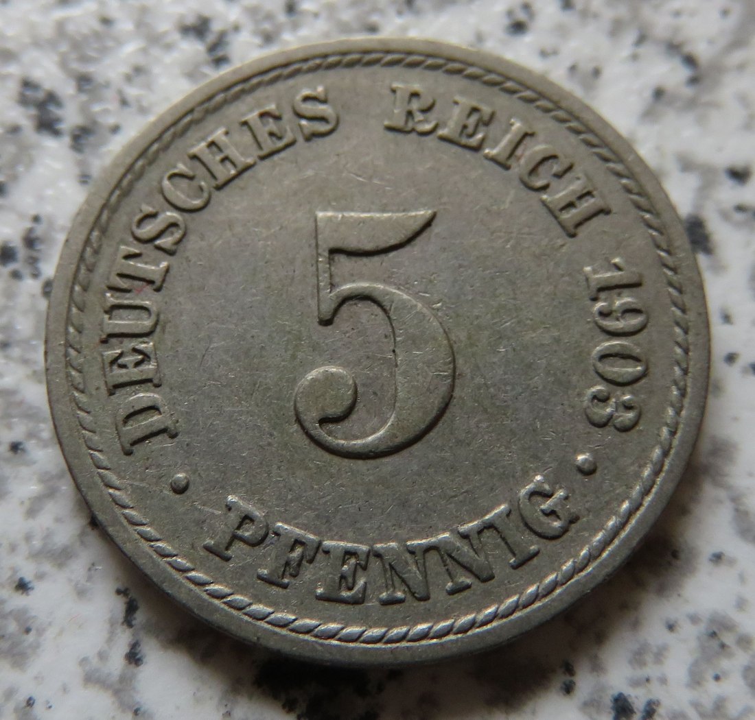 Kaiserreich 5 Pfennig 1903 F   