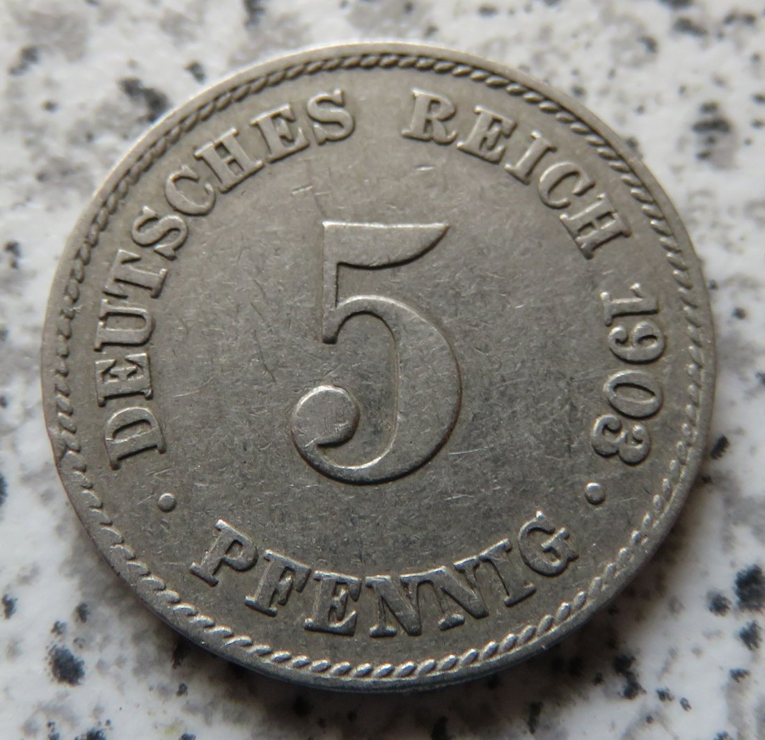 Kaiserreich 5 Pfennig 1903 J   