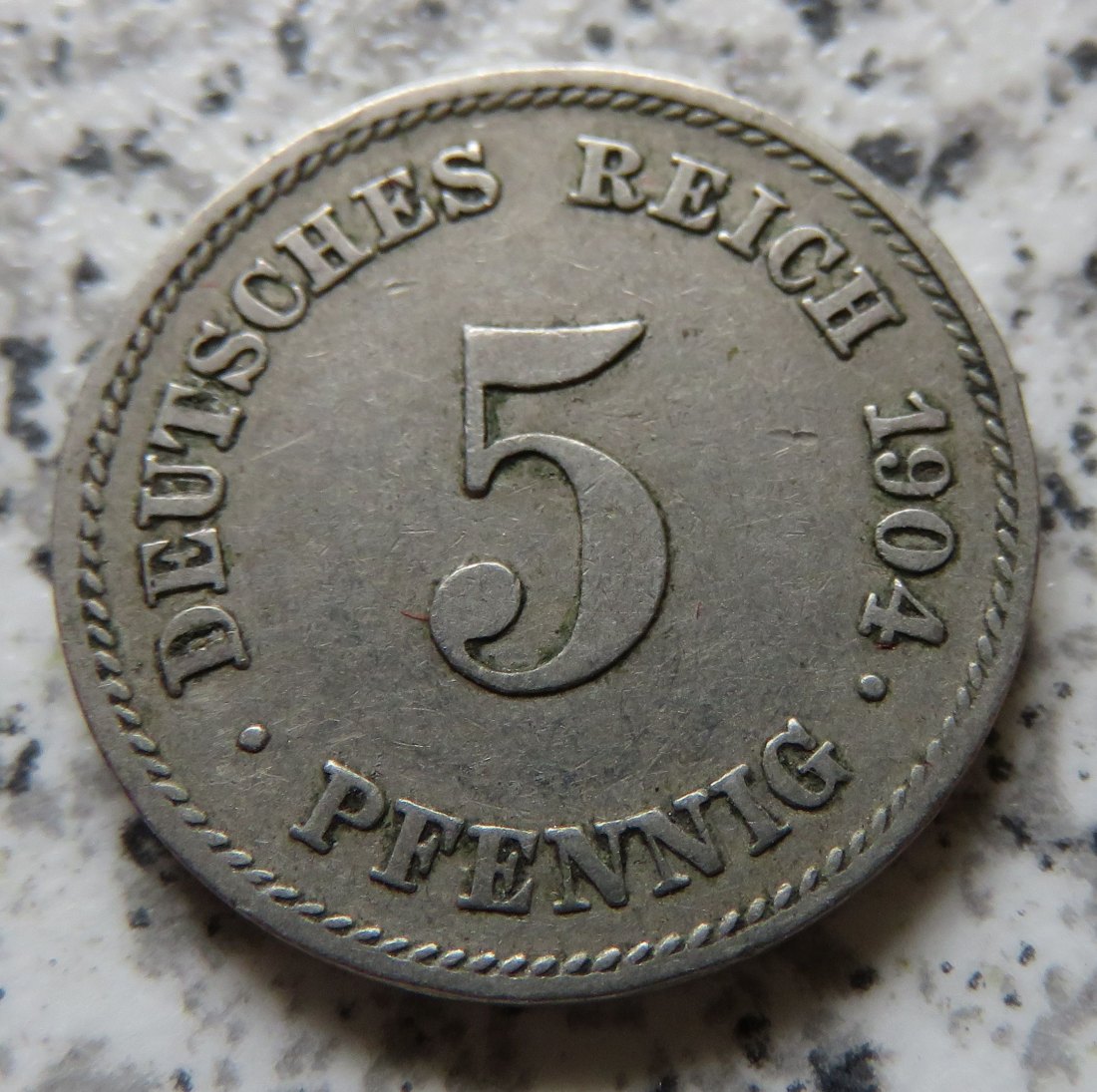  Kaiserreich 5 Pfennig 1904 E   