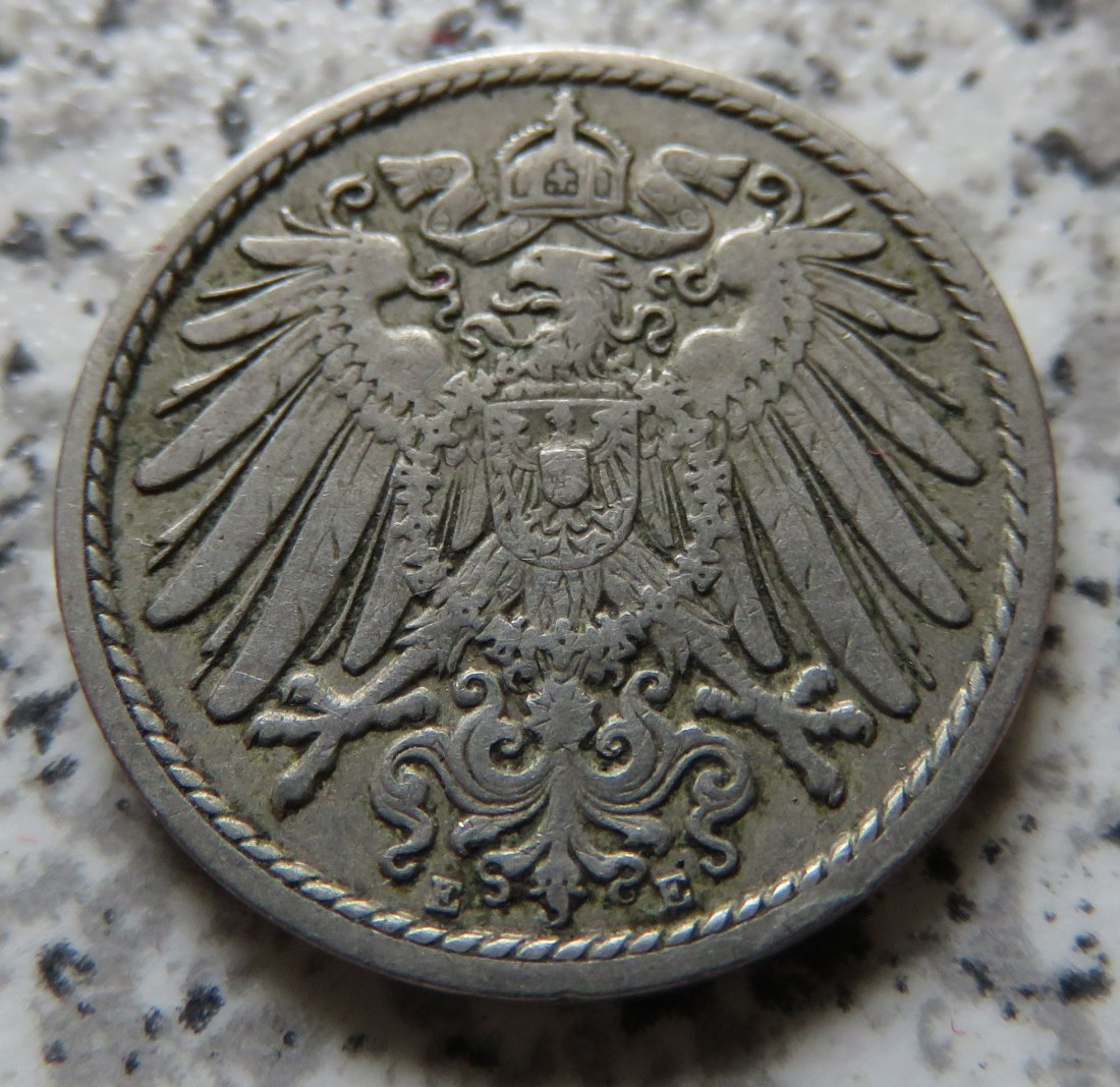  Kaiserreich 5 Pfennig 1904 E   
