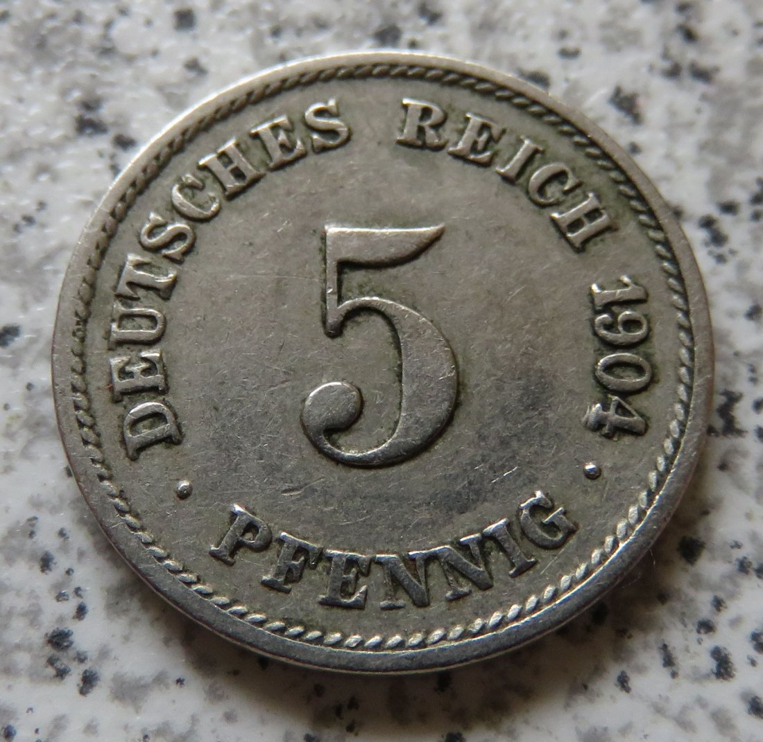  Kaiserreich 5 Pfennig 1904 G   