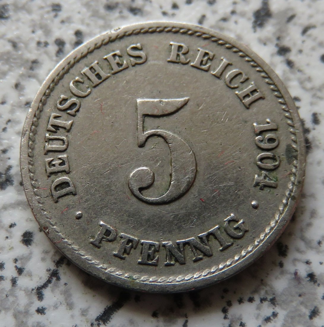  Kaiserreich 5 Pfennig 1904 G   