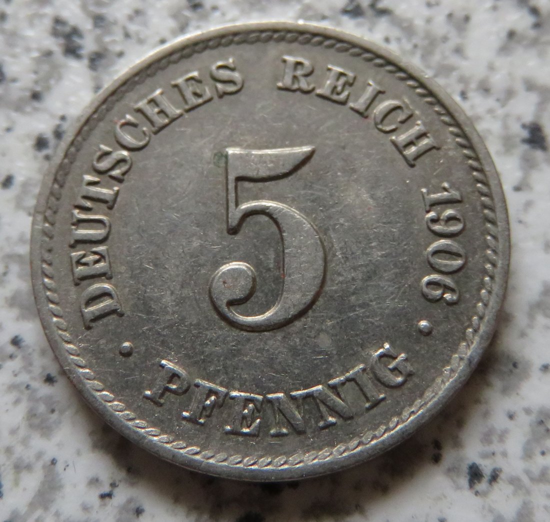  Kaiserreich 5 Pfennig 1906 E   