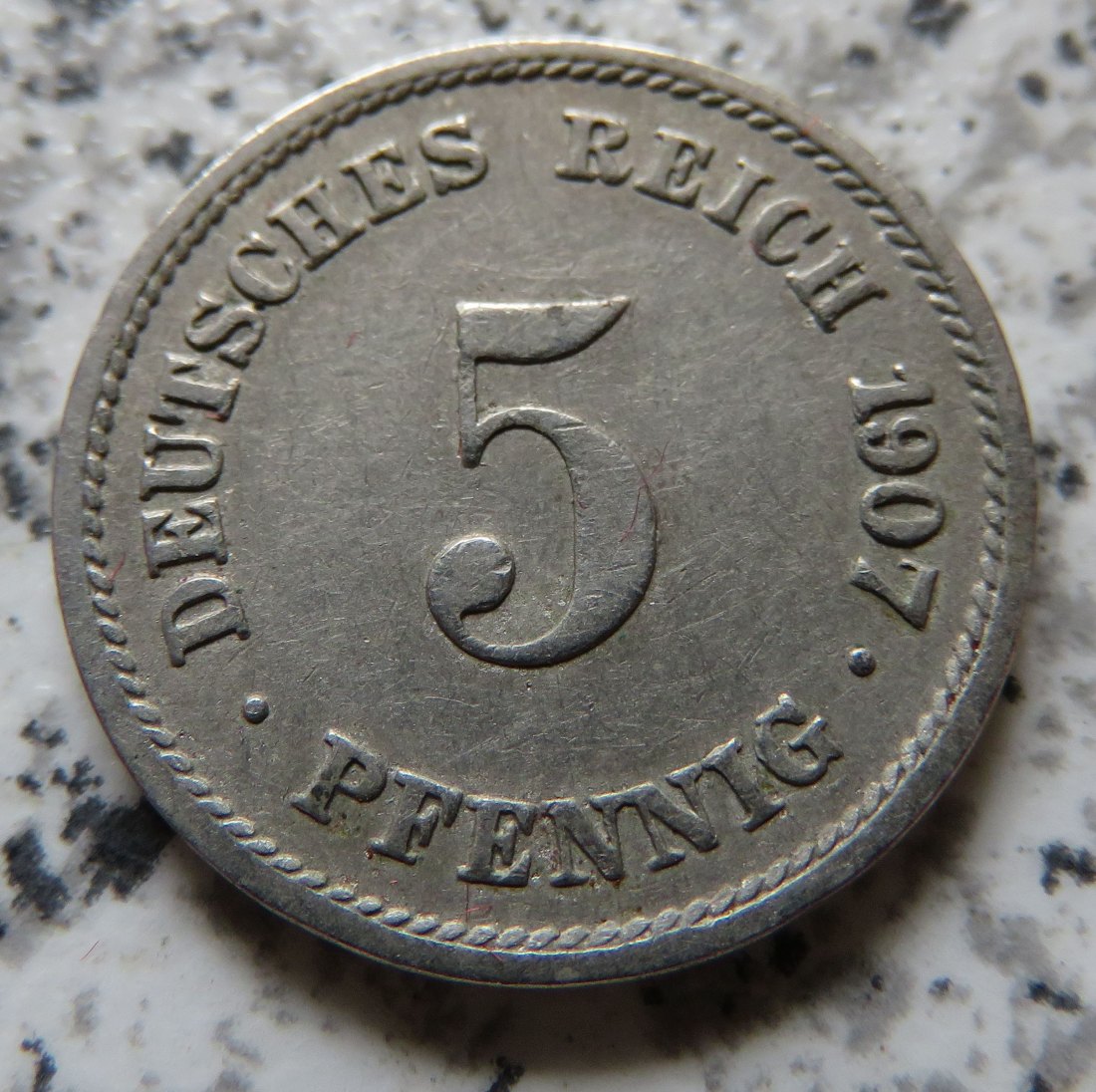  Kaiserreich 5 Pfennig 1907 G   