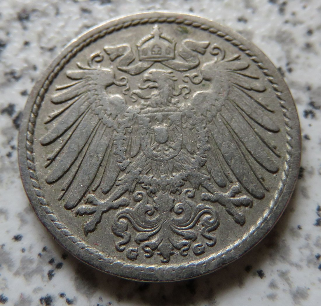  Kaiserreich 5 Pfennig 1907 G   