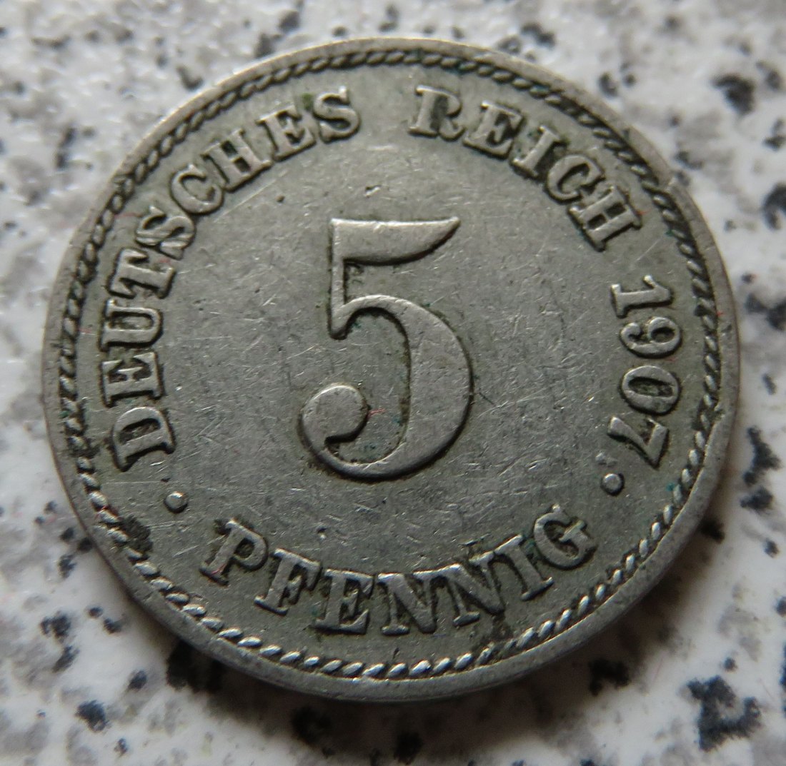  Kaiserreich 5 Pfennig 1907 J   