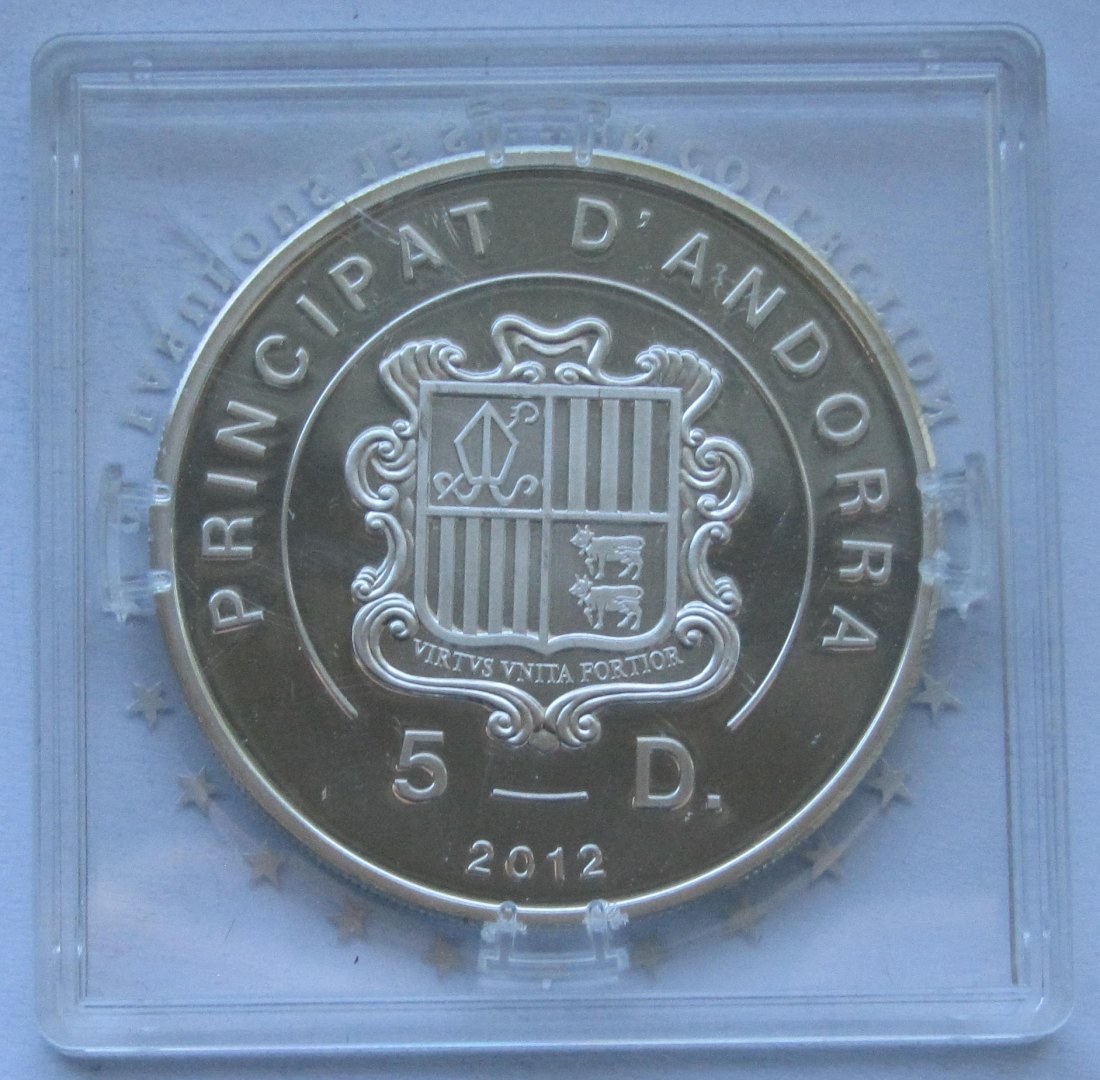  Andorra: 5 Diners Goldadler 2012, enthält 20 g Feinsilber   