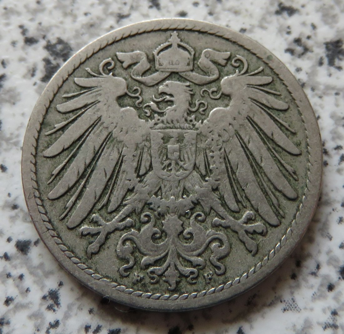  Kaiserreich 10 Pfennig 1891 F   