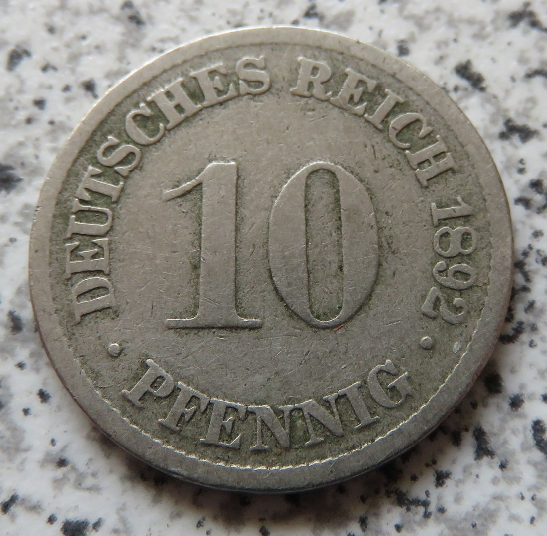  Kaiserreich 10 Pfennig 1892 D   