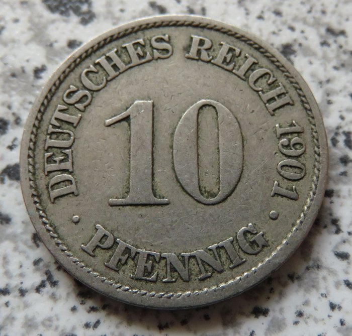  Kaiserreich 10 Pfennig 1901 A   