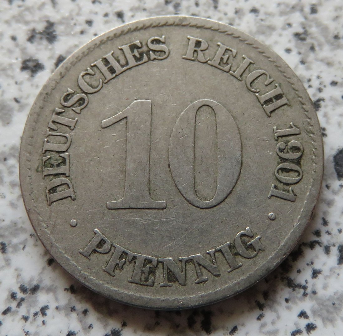  Kaiserreich 10 Pfennig 1901 E   