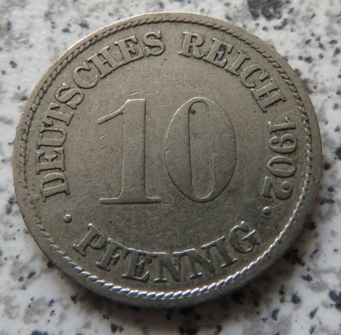  Kaiserreich 10 Pfennig 1902 G   