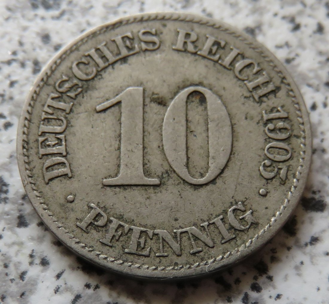  Kaiserreich 10 Pfennig 1905 E   