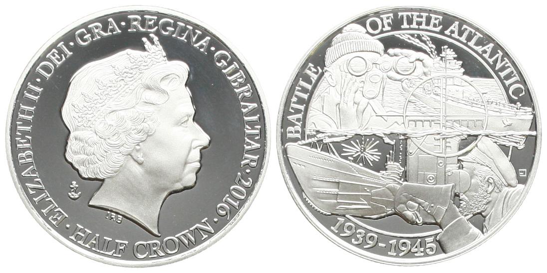  Gibraltar: Elisabeth II., 1/2 Crown 2016, näheres unten!   