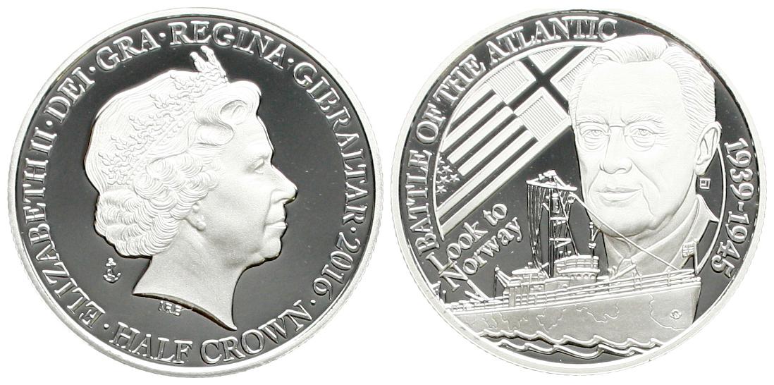  Gibraltar: Elisabeth II., 1/2 Crown 2016, näheres unten!   