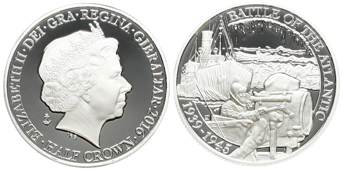  Gibraltar: ElisabethII., 1/2 Crown 2016, näheres unten!   