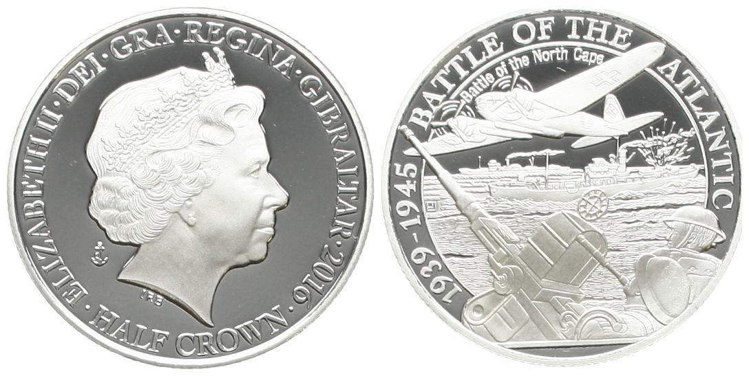  Gibraltar: Elisabeth II., 1/2 Crown 2016, näheres unten!   