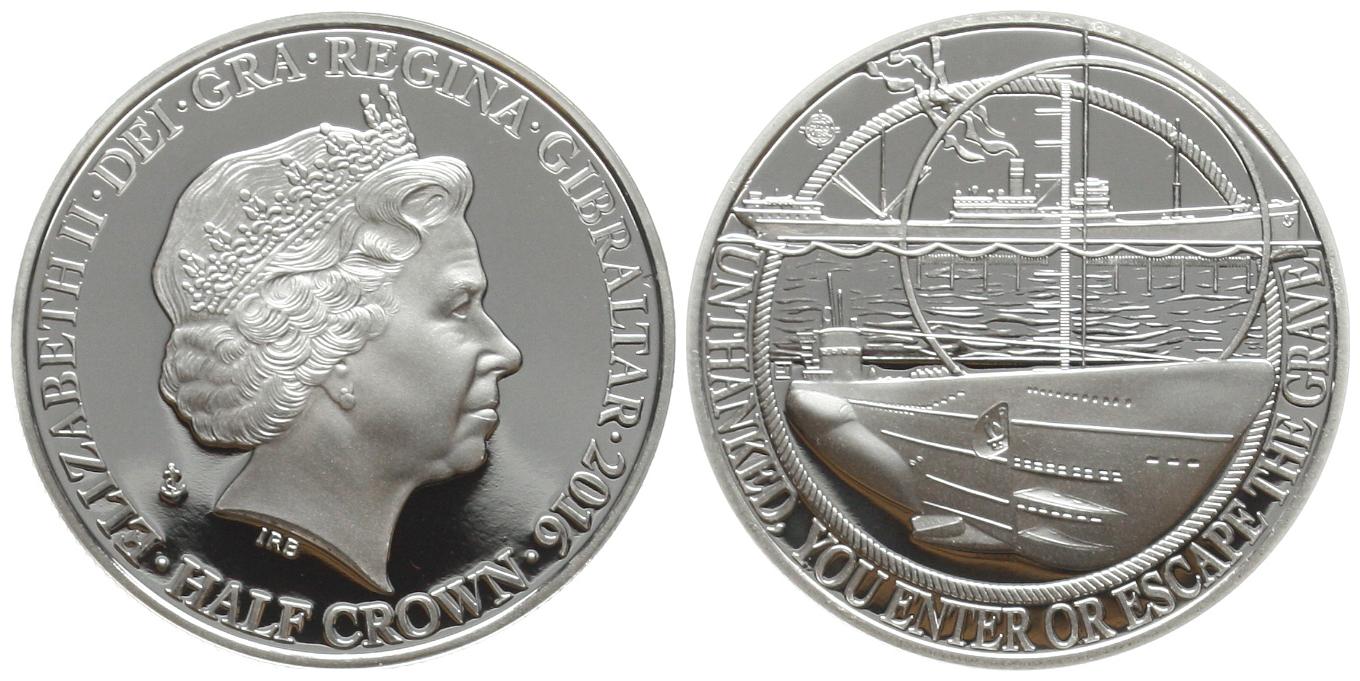  Gibraltar: Elisabeth II., 1/2 Crown 2016, näheres unten!   