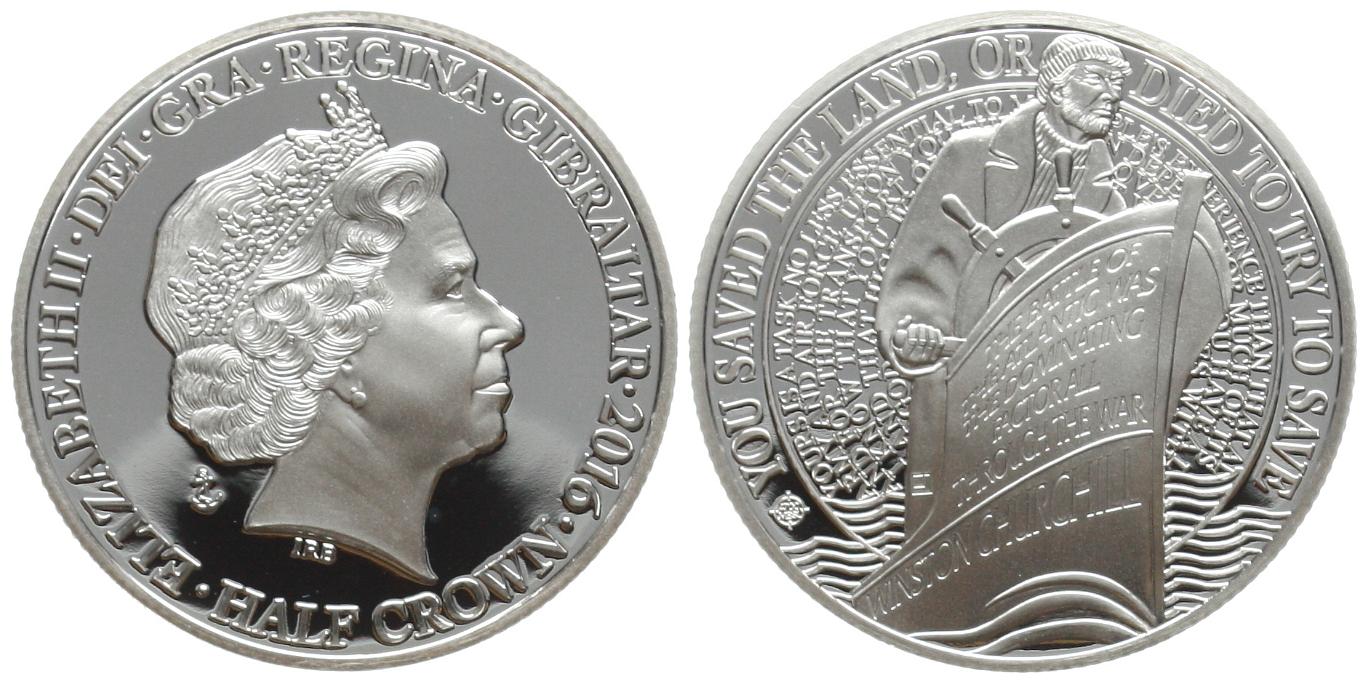  Gibraltar: Elisabeth II., 1/2 Crown 2016, näheres unten!   
