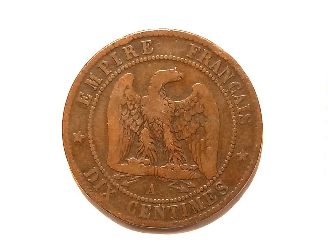  Frankreich Napoleon III. 10 Centimes 1865 s-ss   
