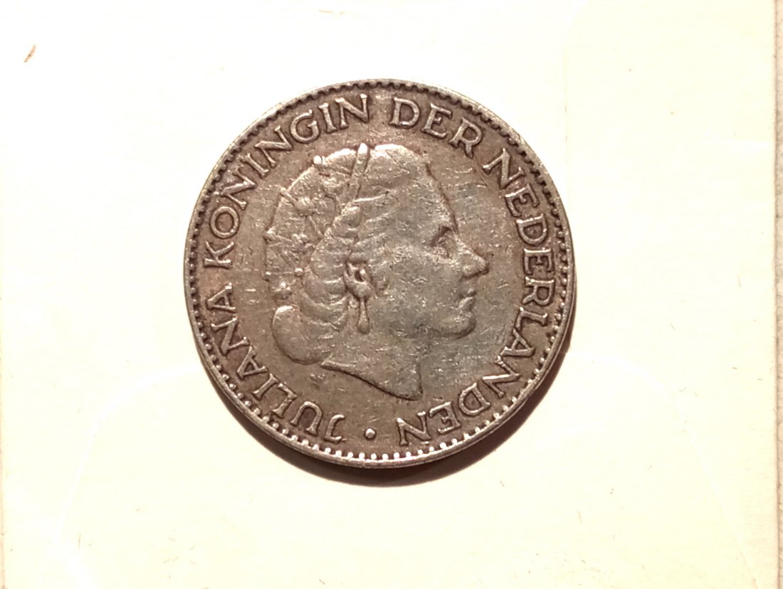 Niederlande 1 Gulden 1955 vz Silber