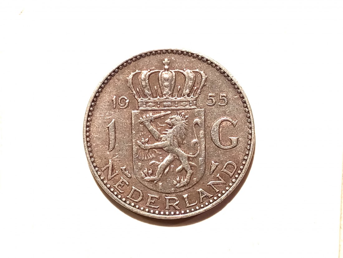  Niederlande 1 Gulden 1955 vz   Silber   