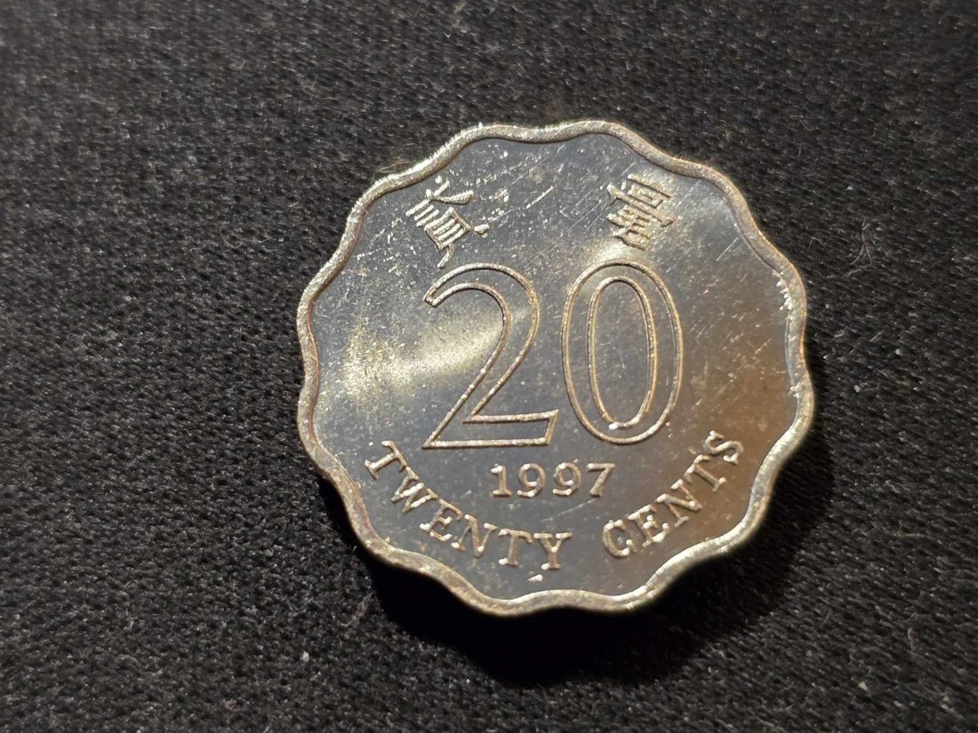  Hong Kong 20 Cents 1997 STG   