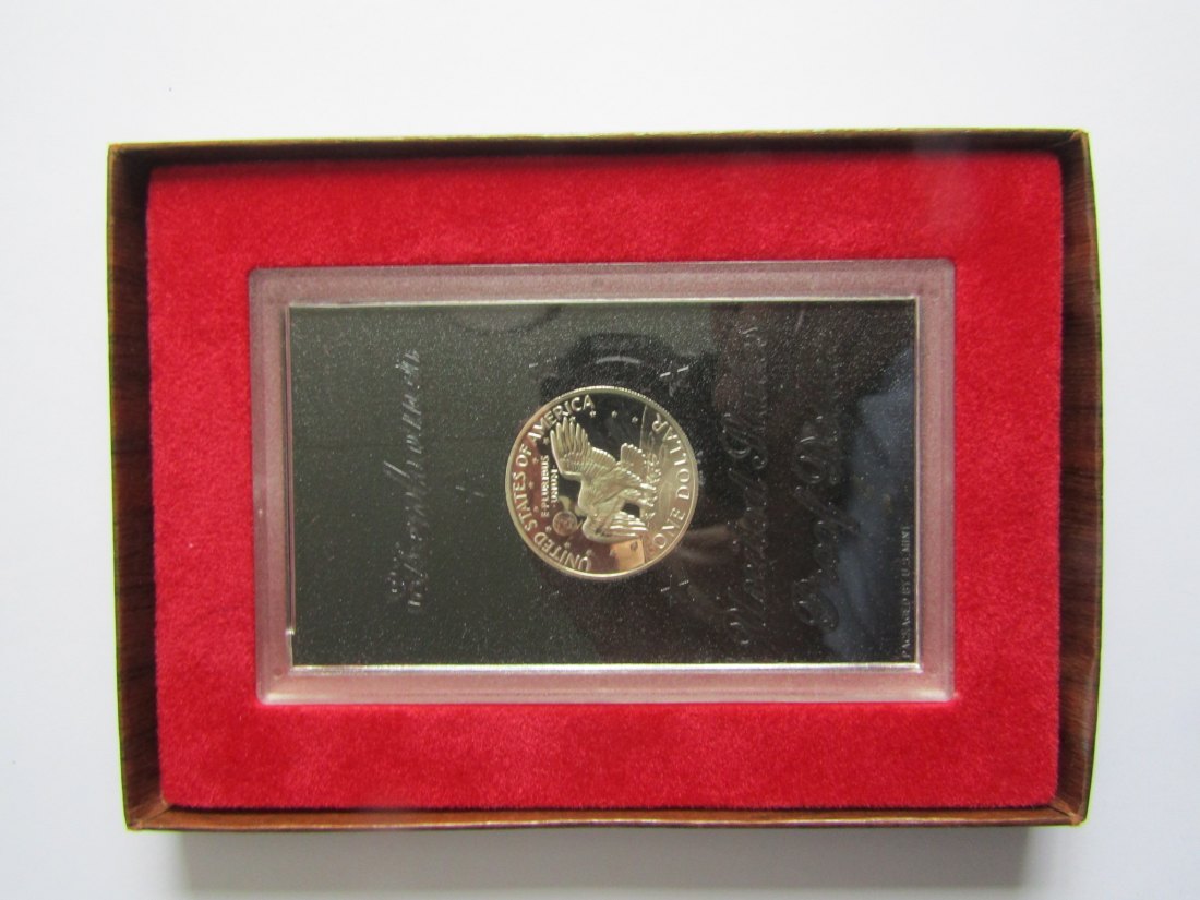  USA: One Dollar 1971, Eisenhower Dollar, im Blister aus Hartplastik in Kartonverpackung pp   