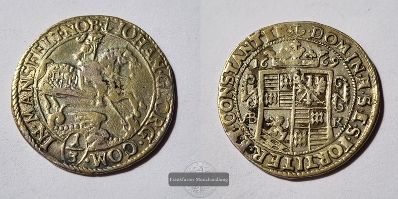  Deutschland, Mansfeld 1669 1/3 Taler Johann Georg III. FM-Frankfurt   