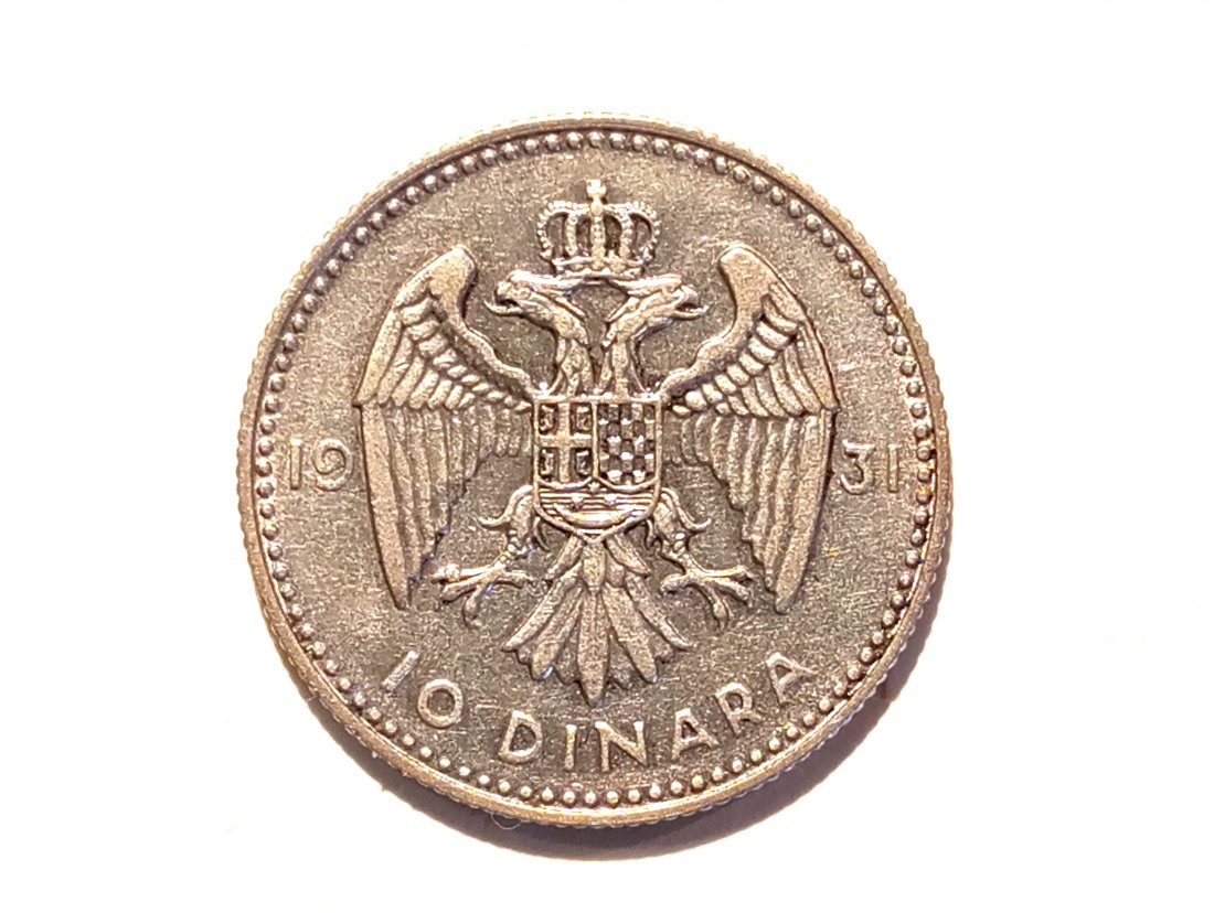  Jugoslawien 10 Dinar 1931 vz  Silber   