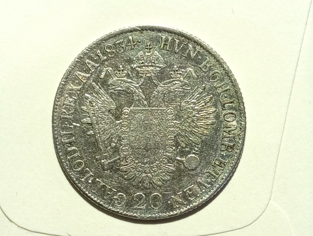  Österreich 20 Kreuzer 1834 B (Kremnitz) ss   