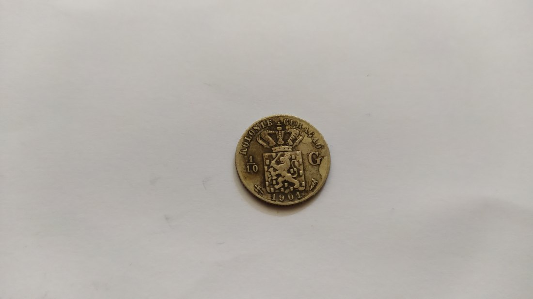  Netherlands.Colonie Curacao.1/10G 1901.Silver 640   