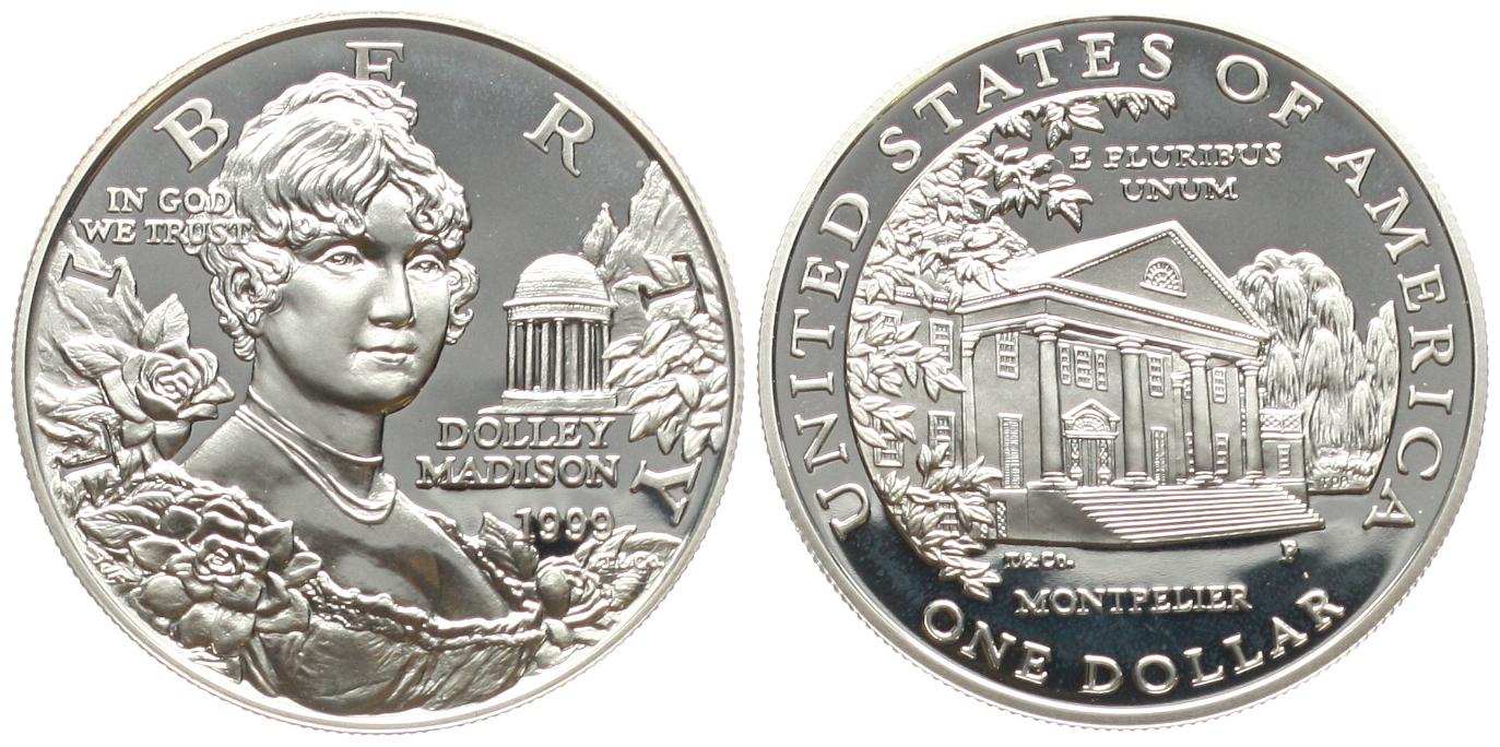  USA: 1 Dollar 1999, Dolly Madison, stgl   