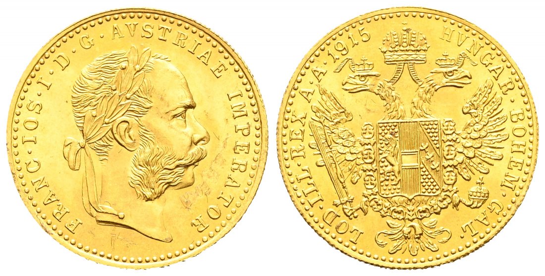 PEUS 2727 Österreich 3,44 g Feingold. Franz Joseph I. (1848 - 1916) 1 Dukat (off.NP) GOLD 1915 Stempelglanz