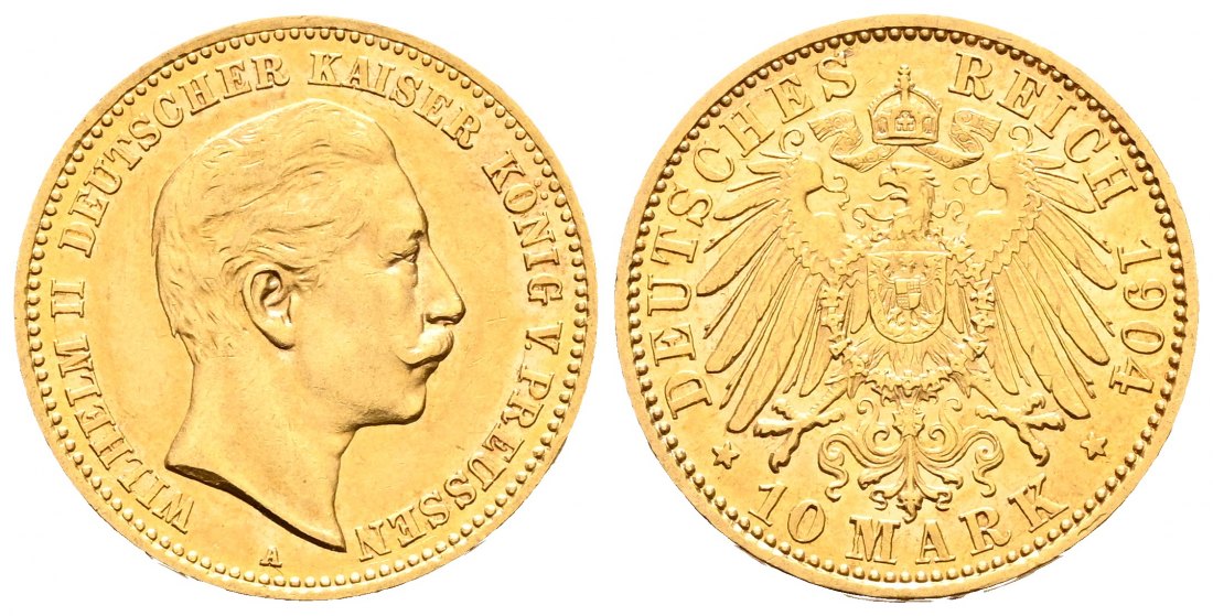 PEUS 2729 Kaiserreich - Preußen 3,58 g Feingold. Wilhelm II. (1888 - 1918) 10 Mark GOLD 1904 A Sehr schön +
