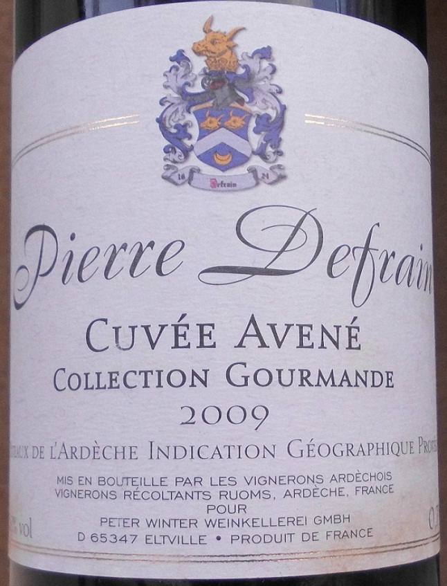 Rotwein Pierre Defrain Cuvée Avené Collection Gourmande 2009 Frankreich 0,75l 13% Alc lieblich   