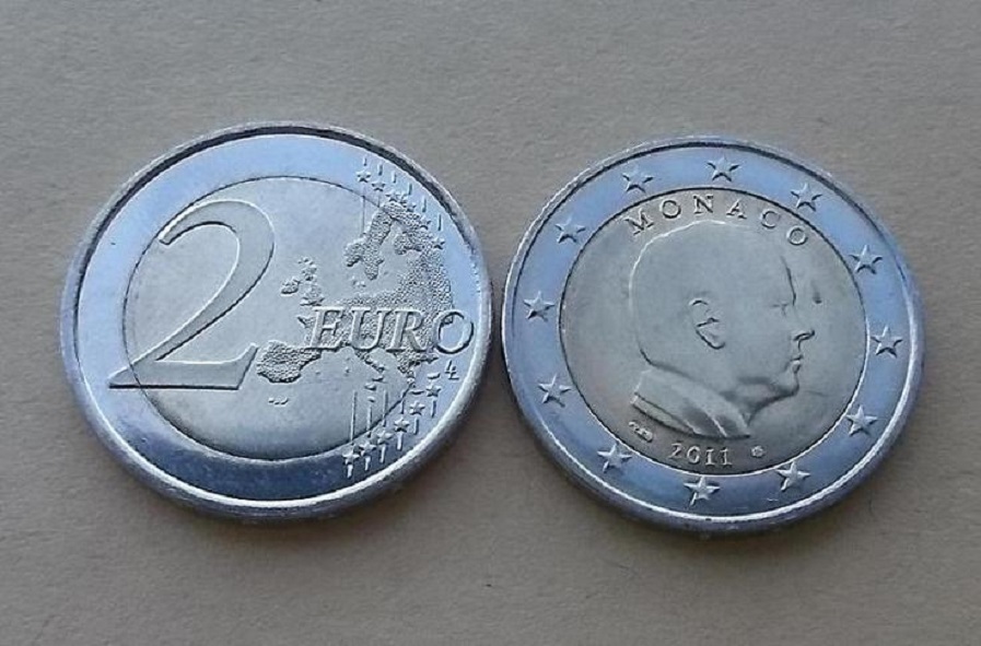  2 Euro 2011 Monaco Fürst Albert II. Bimetall UNC verkapselt selten   