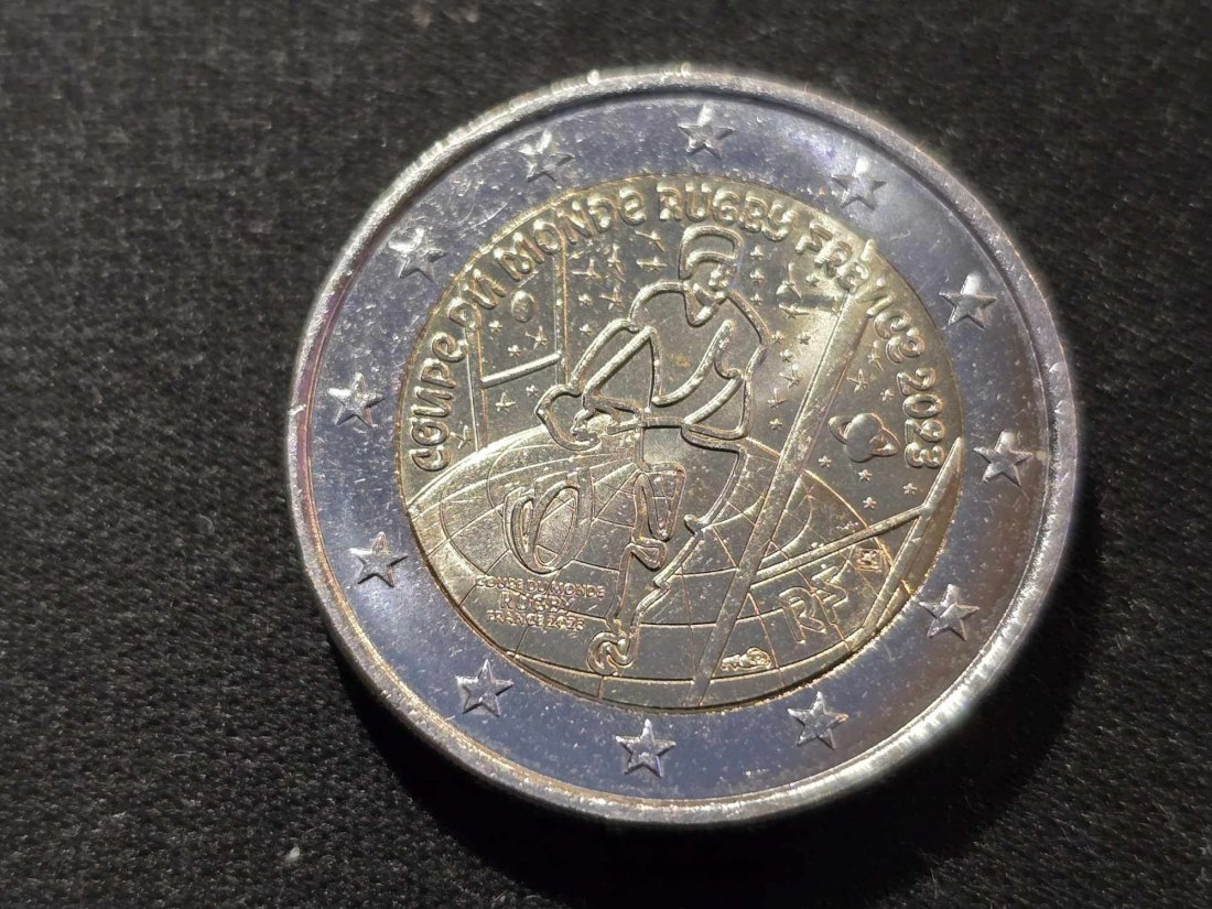  Frankreich 2 Euro - Rugby Union Weltmeisterschaft Frankreich 2023 STG   