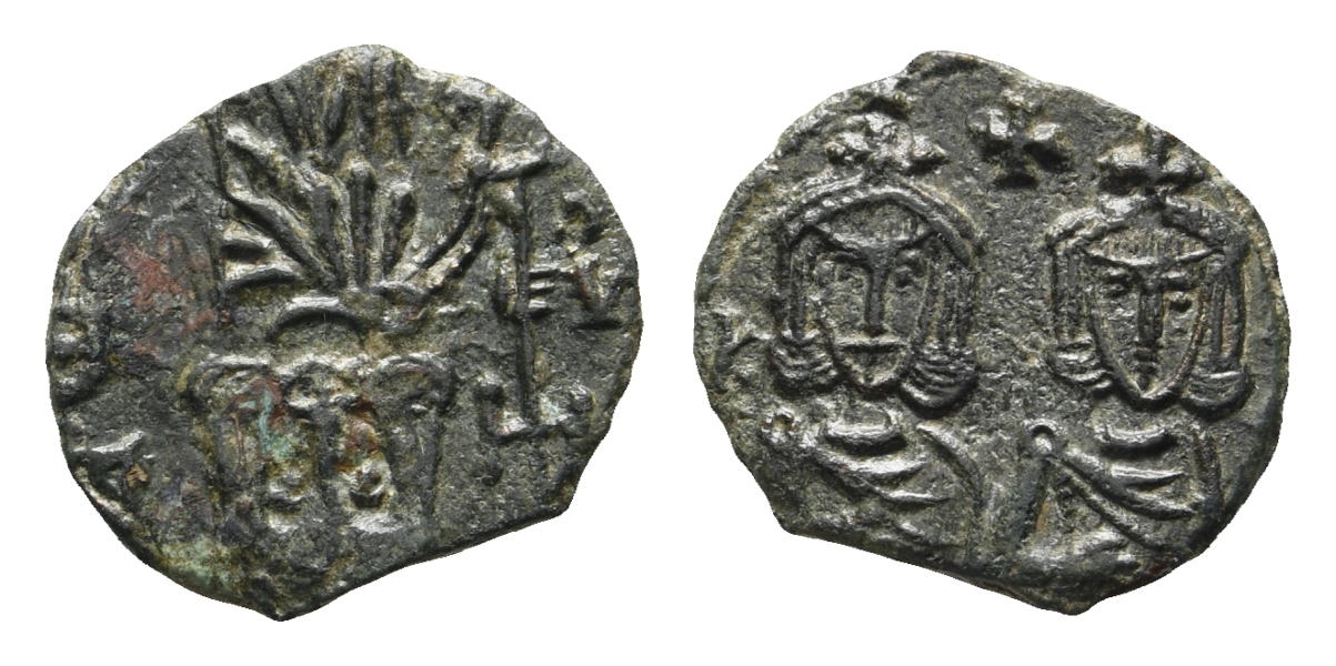  Antike; Byzanz; Kleinmünze; Bronze; 2,24 g   