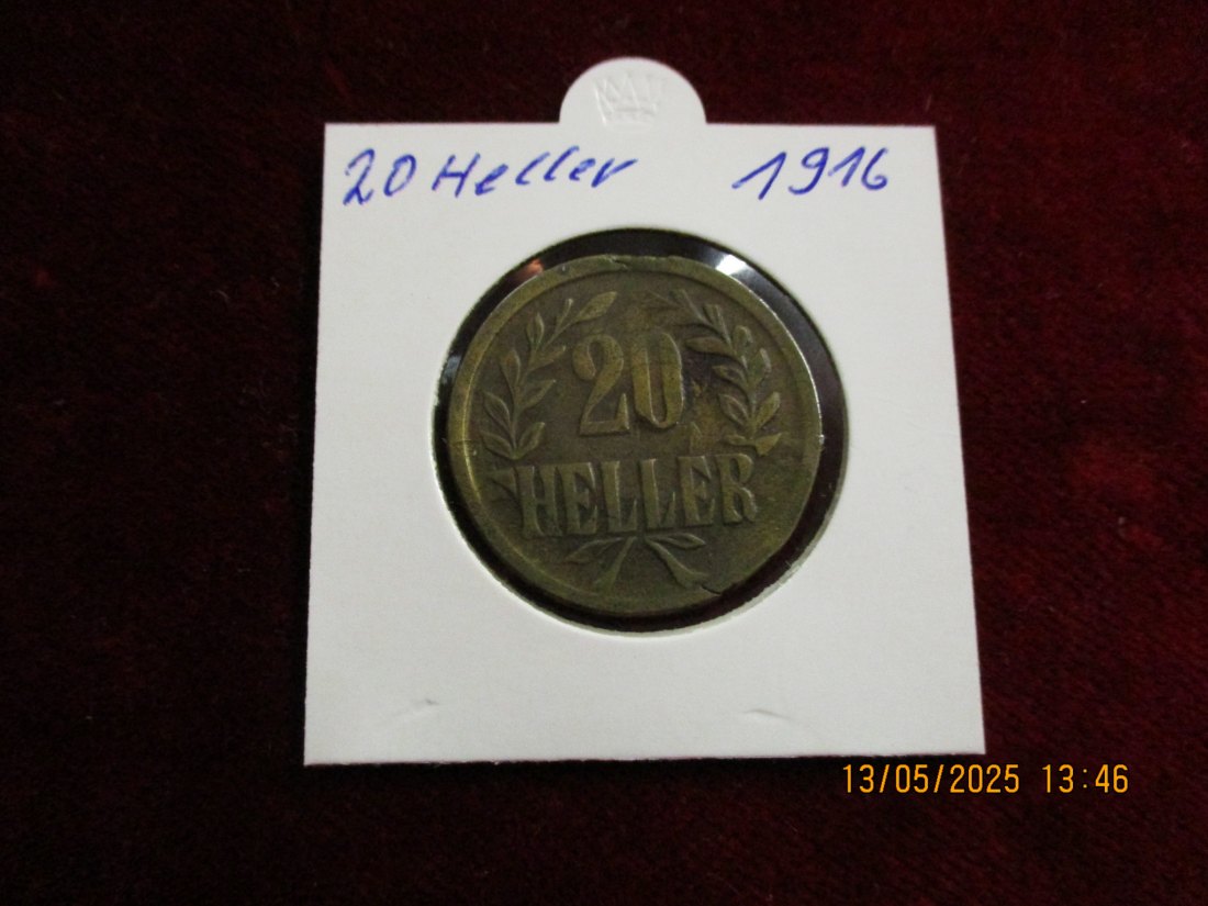  20 Heller 1916 Deutsch Ostafrika   