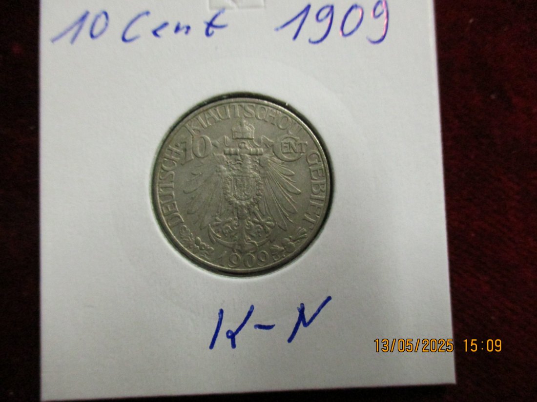  10 Cent 1909 Deutsch Kiautschou Gebiet Metall: K - N   