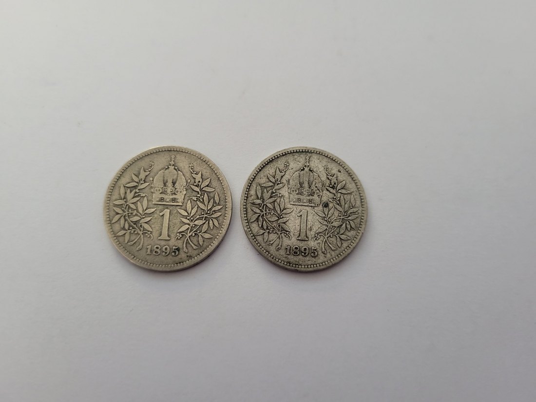  1 Krone 1895 2x á 4,17g fein silber Kronenwährung Österreich Spittalgold9800 (4508   