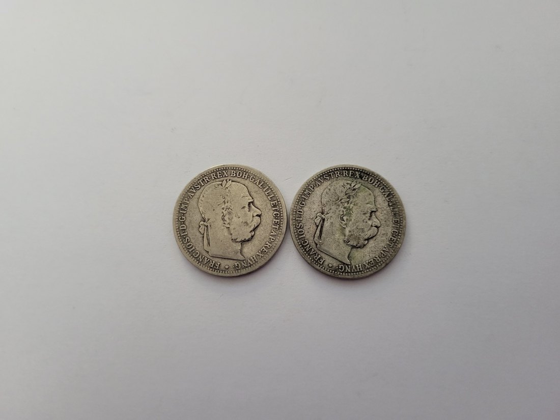  1 Krone 1895 2x á 4,17g fein silber Kronenwährung Österreich Spittalgold9800 (4508   
