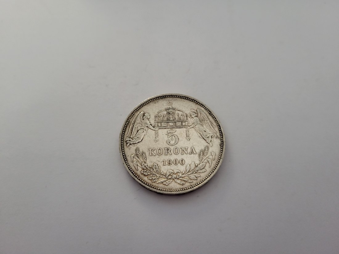  5 Korona 1900 silber 21,6g fein Kronenwährung Österreich Ungarn Spittalgold9800 (5534)   